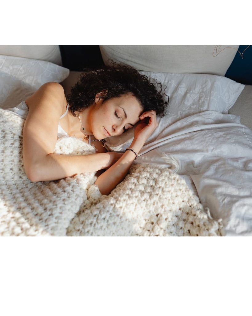 A Picture of a Woman Sleeping, Hypnotherapy can help you get of to a good night's sleep.