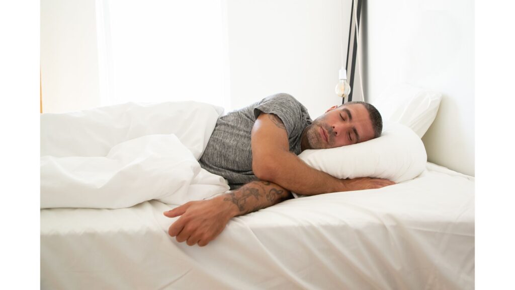 A picture of a man a sleep, showing that EMDR therapy is similar to REM sleep.