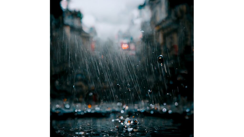 Heavy rain, showing that hypnotherapy could help you stop smoking before the worst weather arrives.